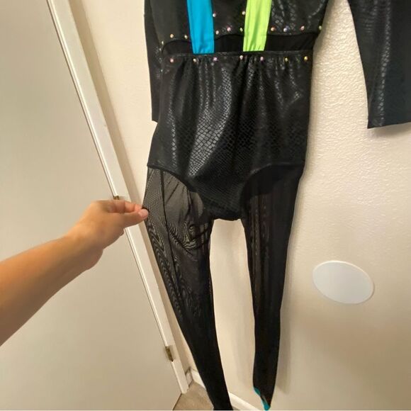 Revolution Dance black neon unitard costume ELECTRIC TOUCH RC22775 SA adult - Picture 4 of 10